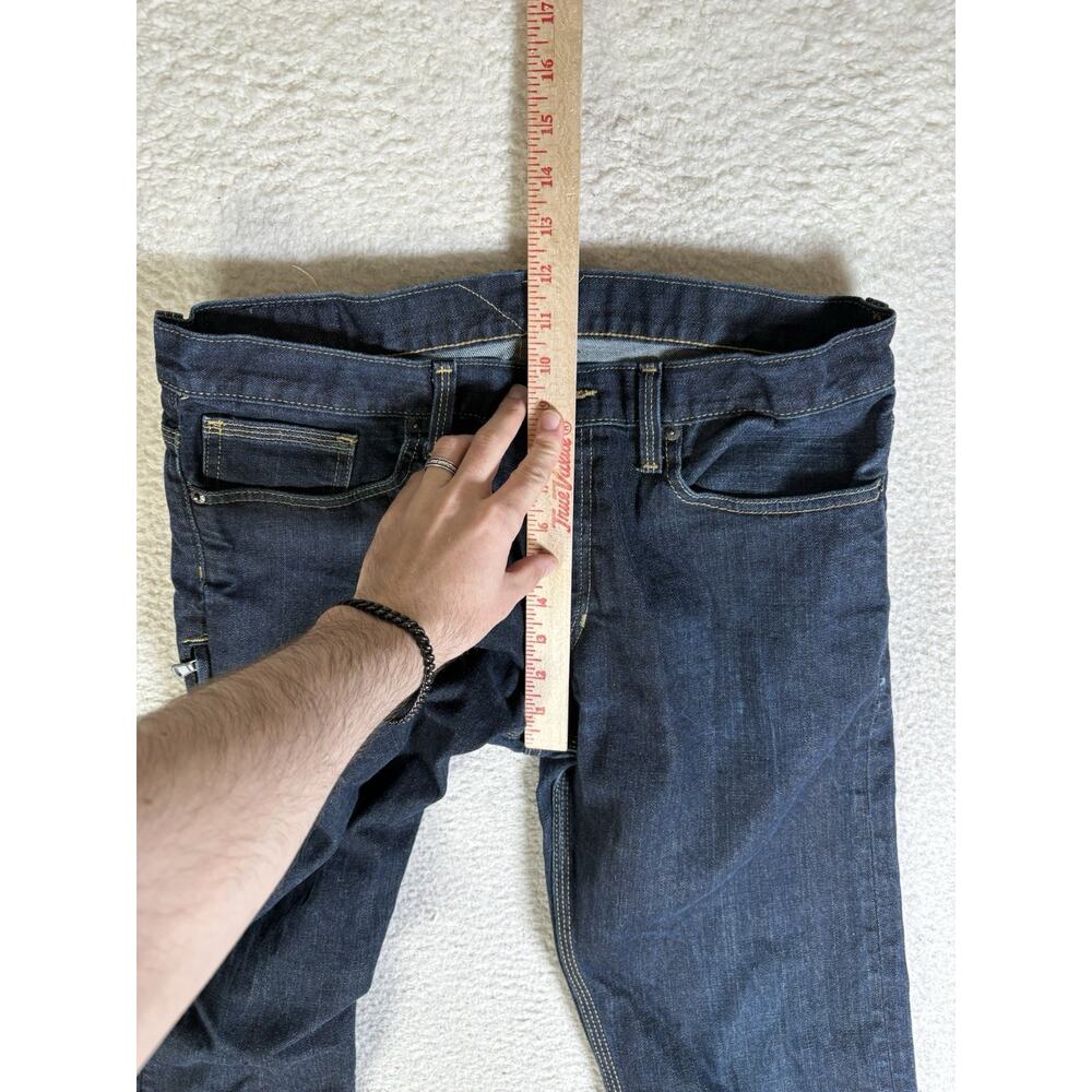 Levis 514 Jeans Mens 34x32 Blue Slim Straight Side Zip Pocket Moto Riding Dark - Picture 12 of 16